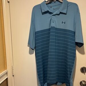 Under Armour Men's Two-Tone Blue Polo Shirt
